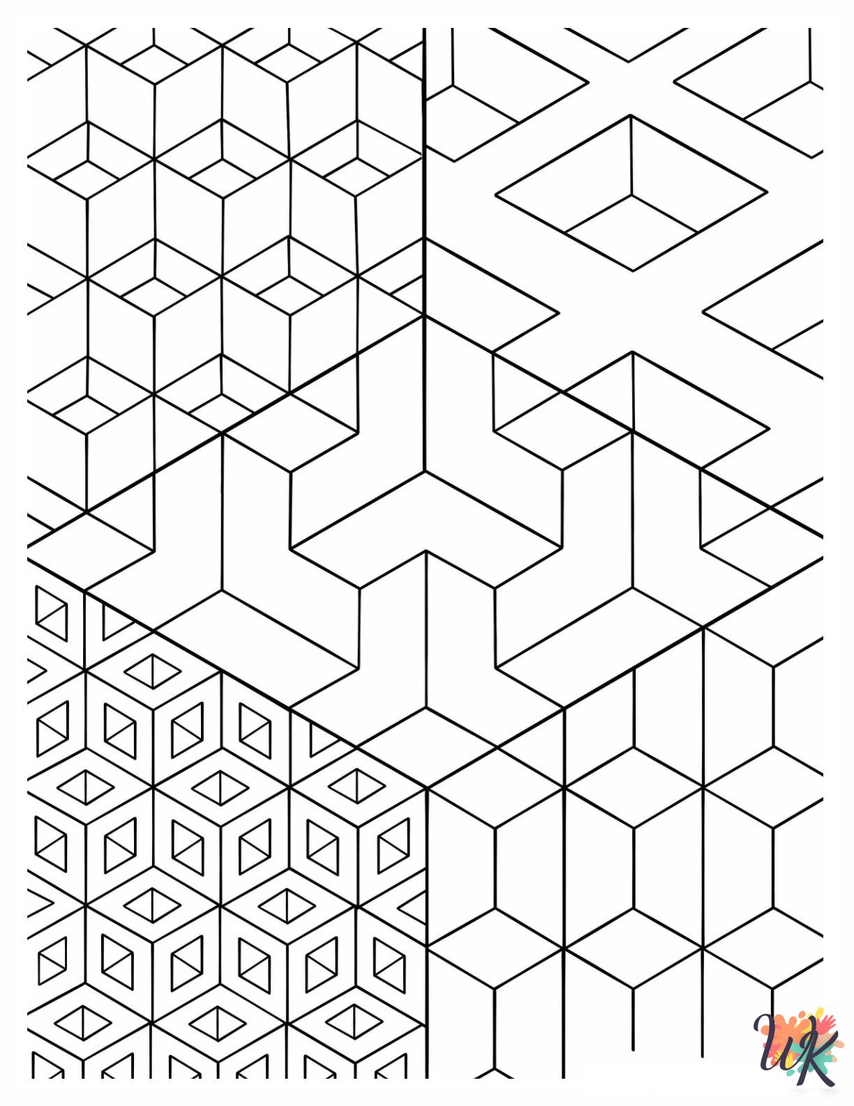 Geometric printable coloring pages