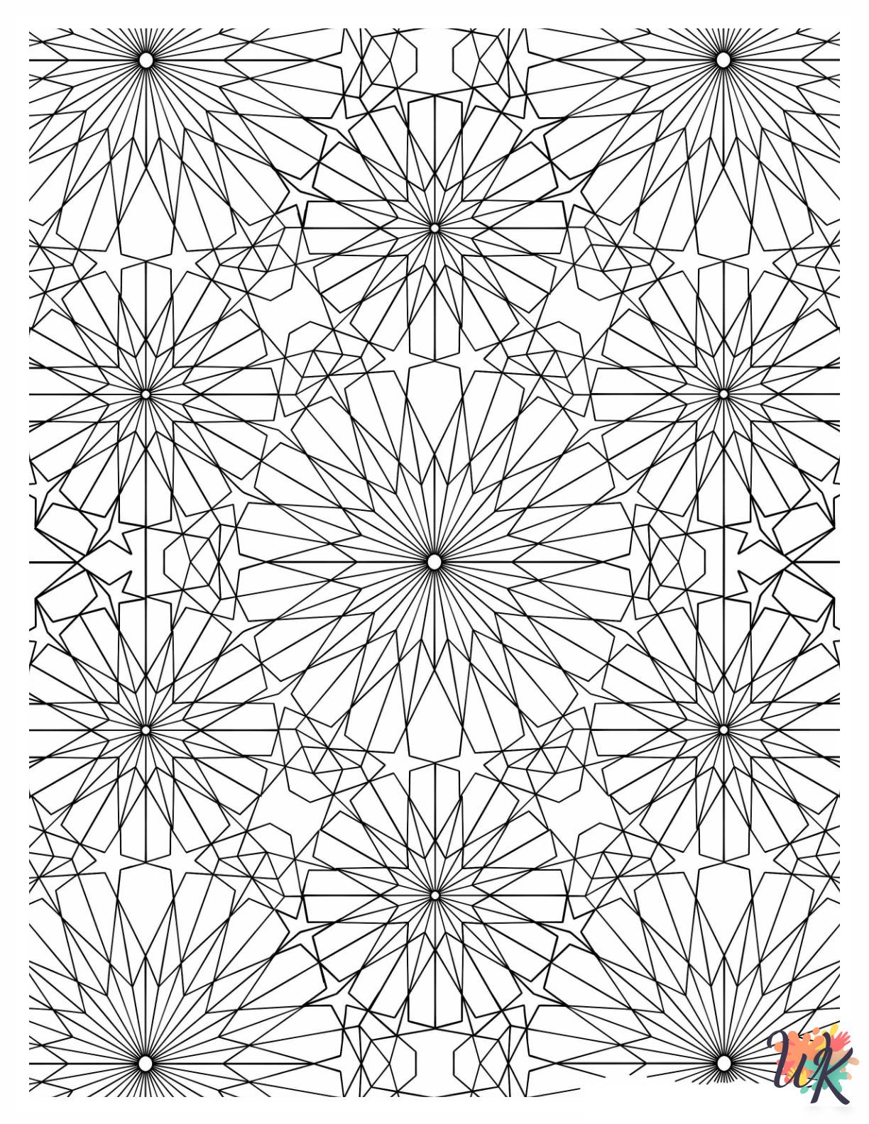 Geometric coloring pages printable free 1