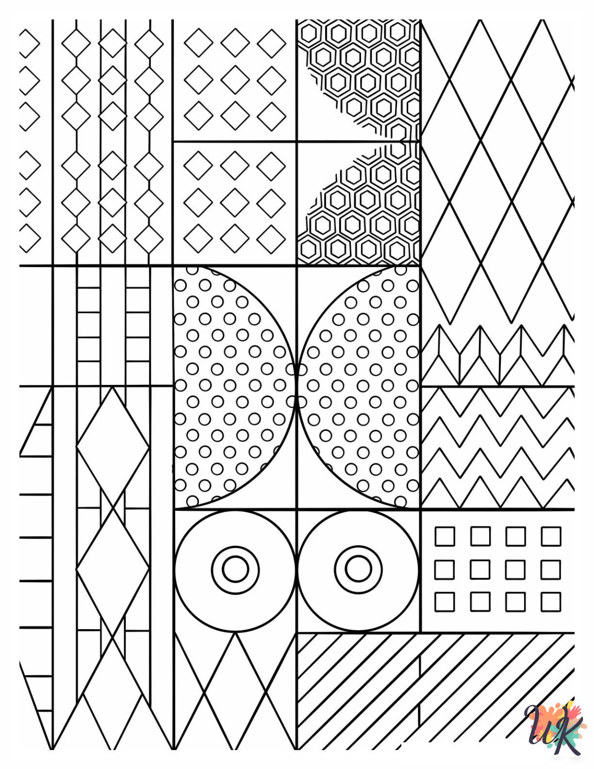 Geometric themed coloring pages