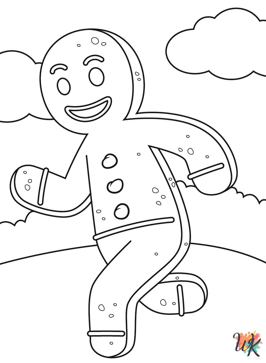 easy cute Gingerbread coloring pages