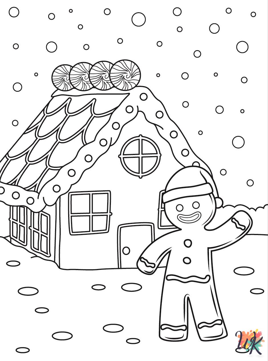 Gingerbread coloring book pages