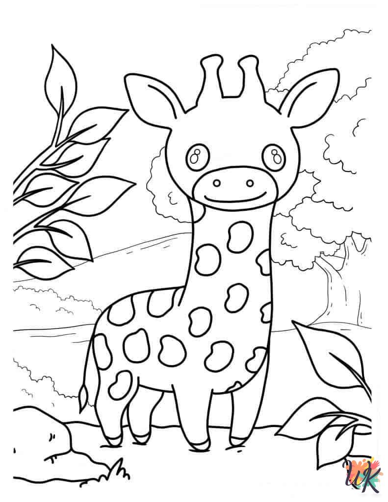 free Giraffe coloring pages pdf
