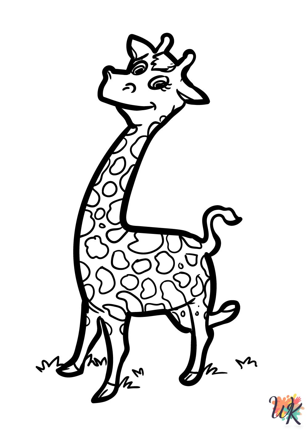 easy Giraffe coloring pages