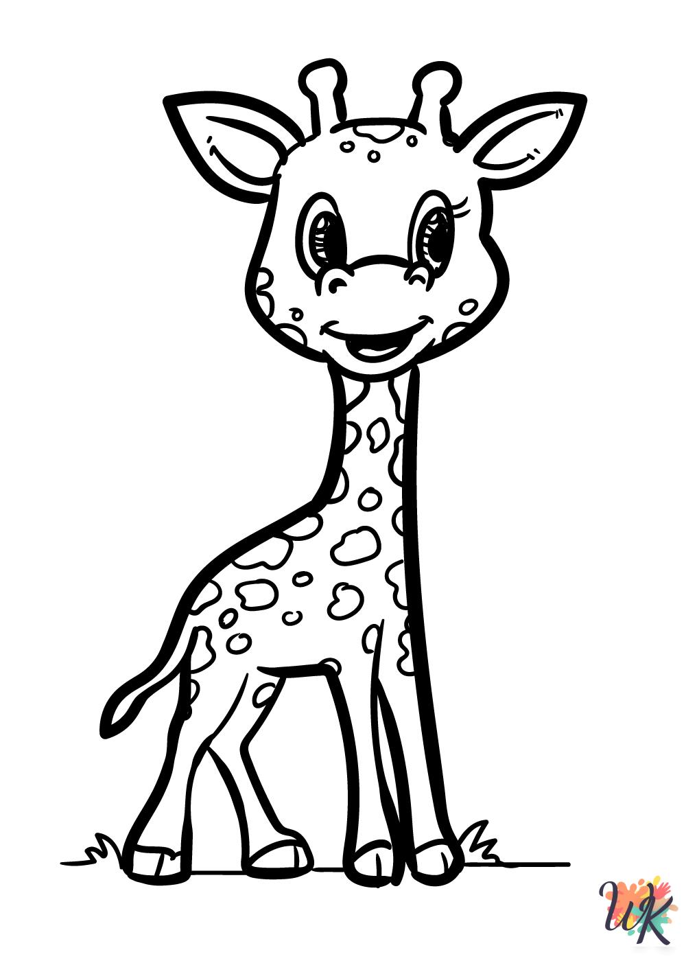 Giraffe cards coloring pages