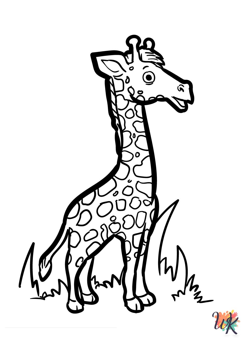 free Giraffe tree coloring pages
