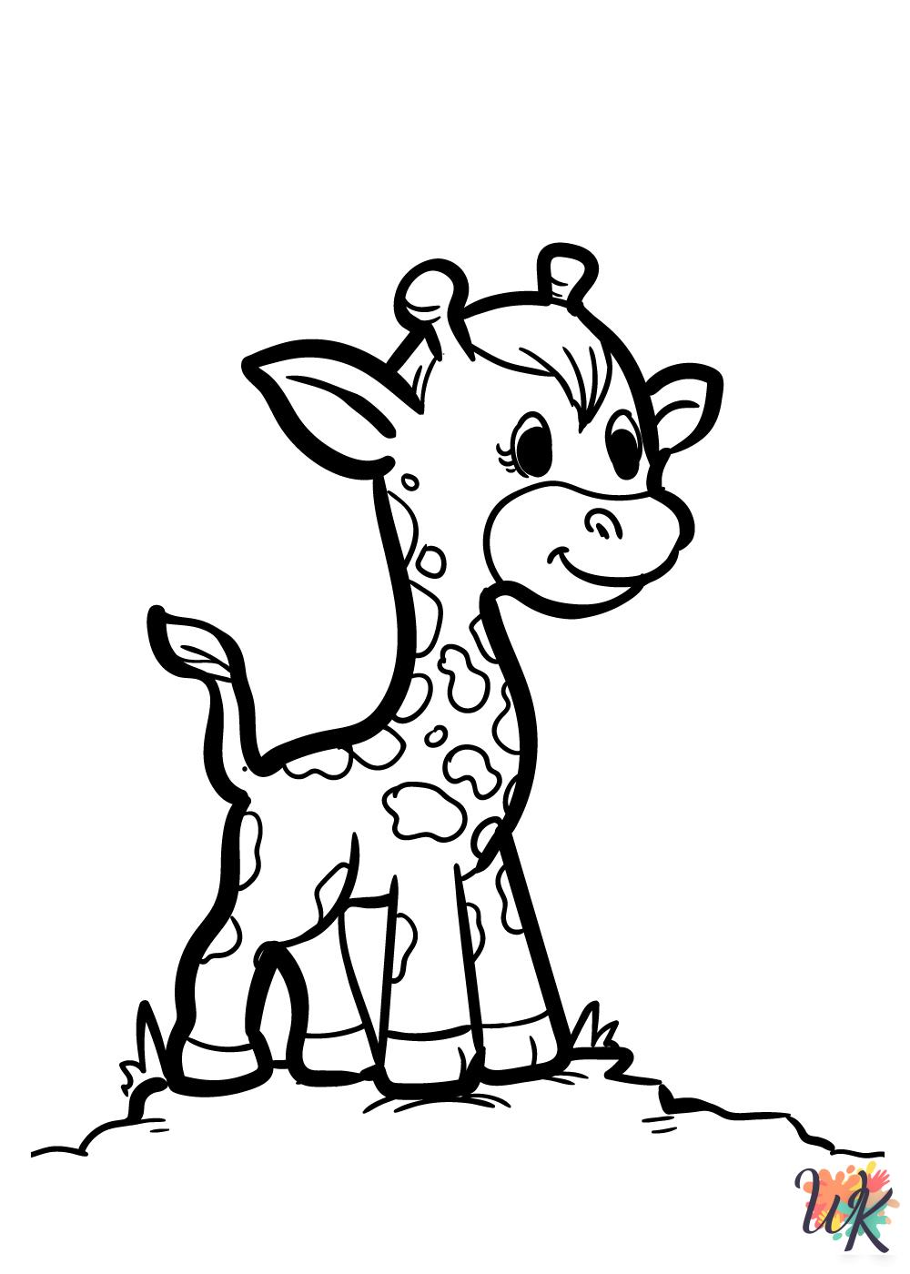 free Giraffe coloring pages pdf