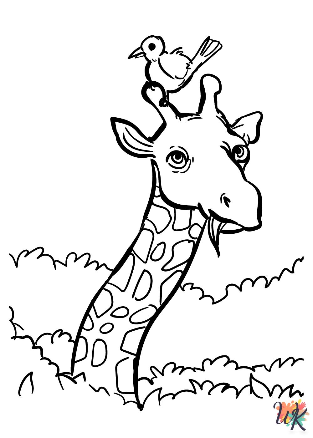 Giraffe coloring book pages