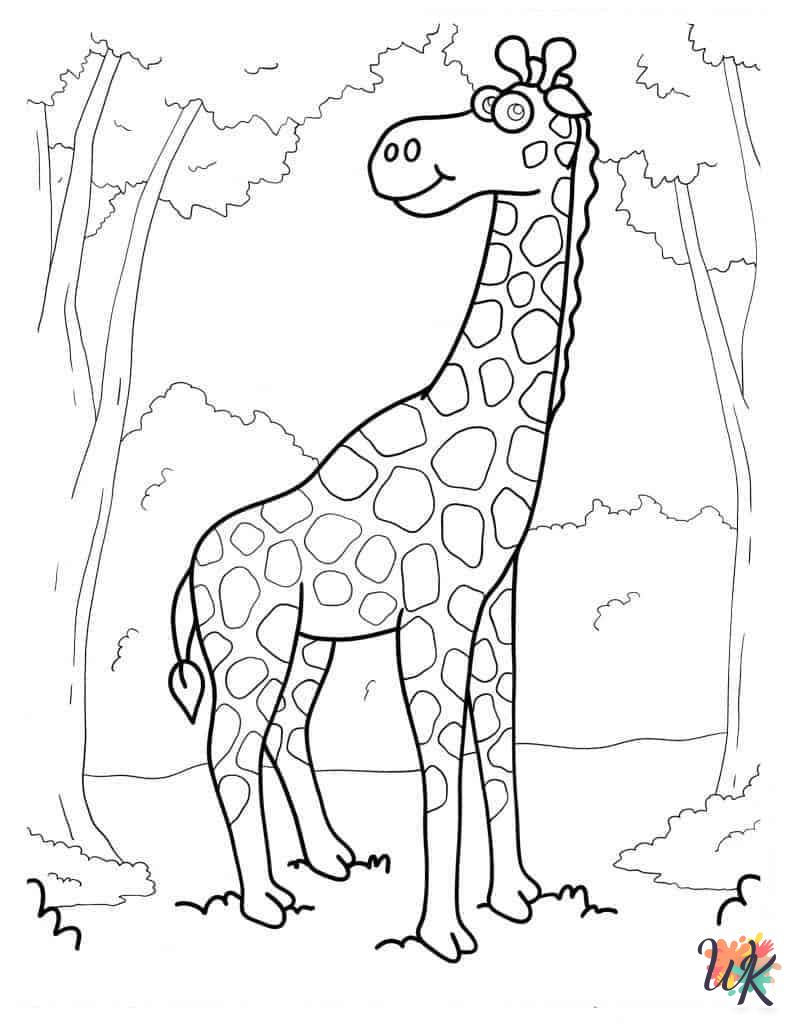 free Giraffe coloring pages for adults