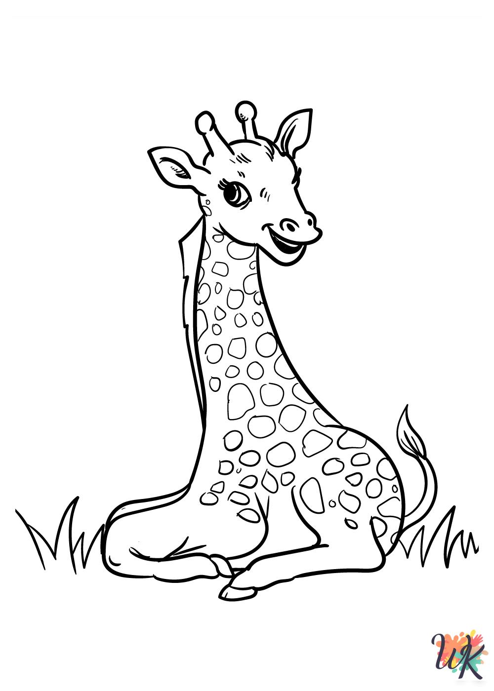 vintage Giraffe coloring pages