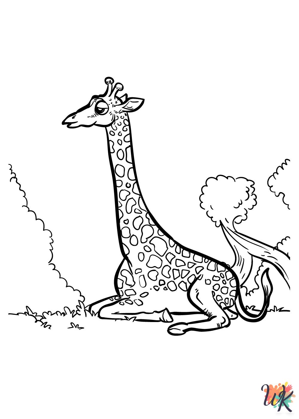 Giraffe coloring pages printable free