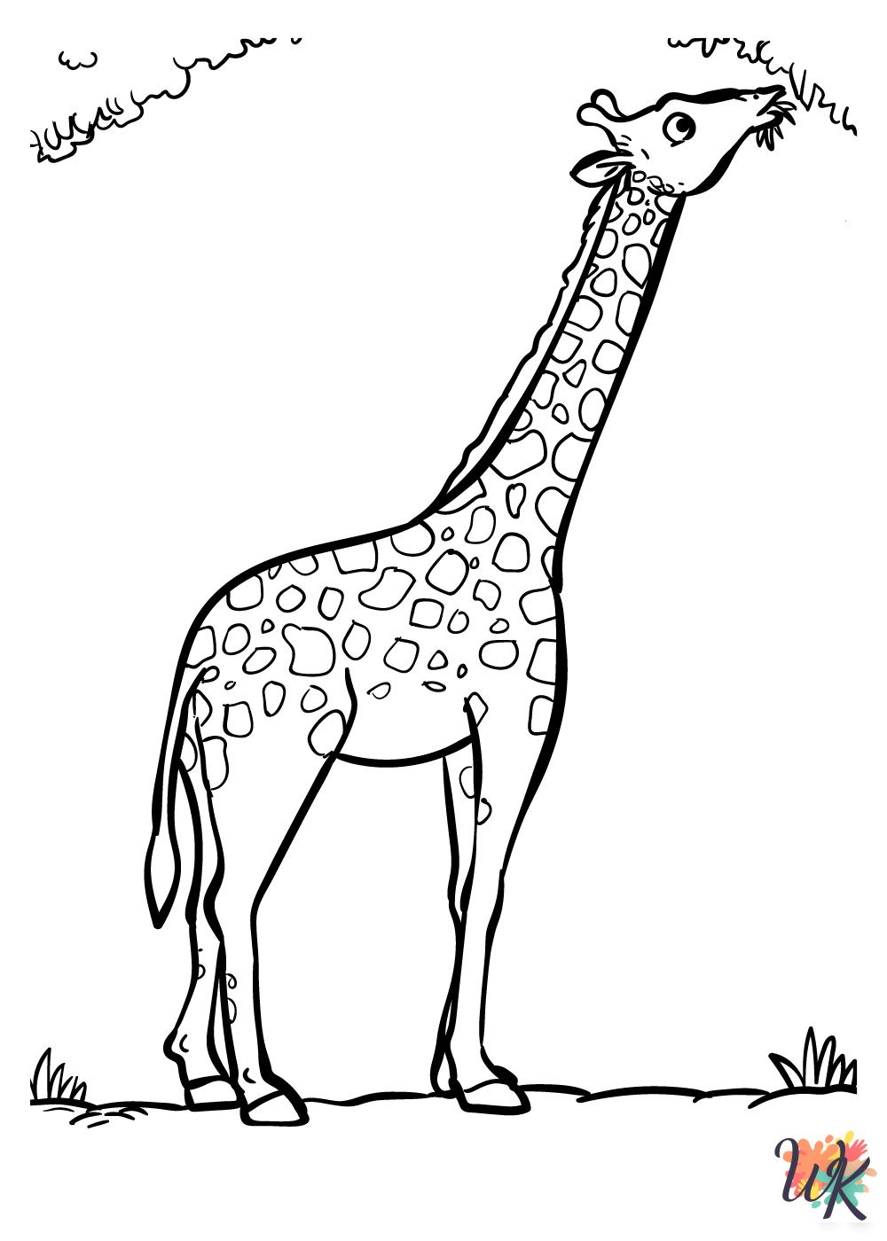 Giraffe adult coloring pages