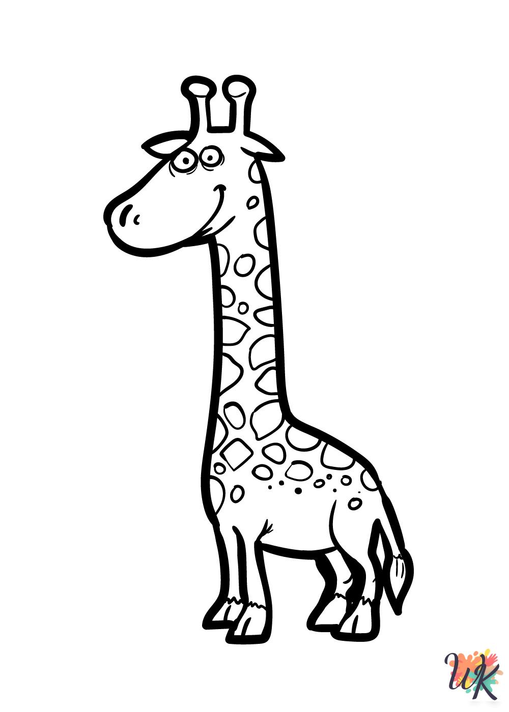 free adult Giraffe coloring pages