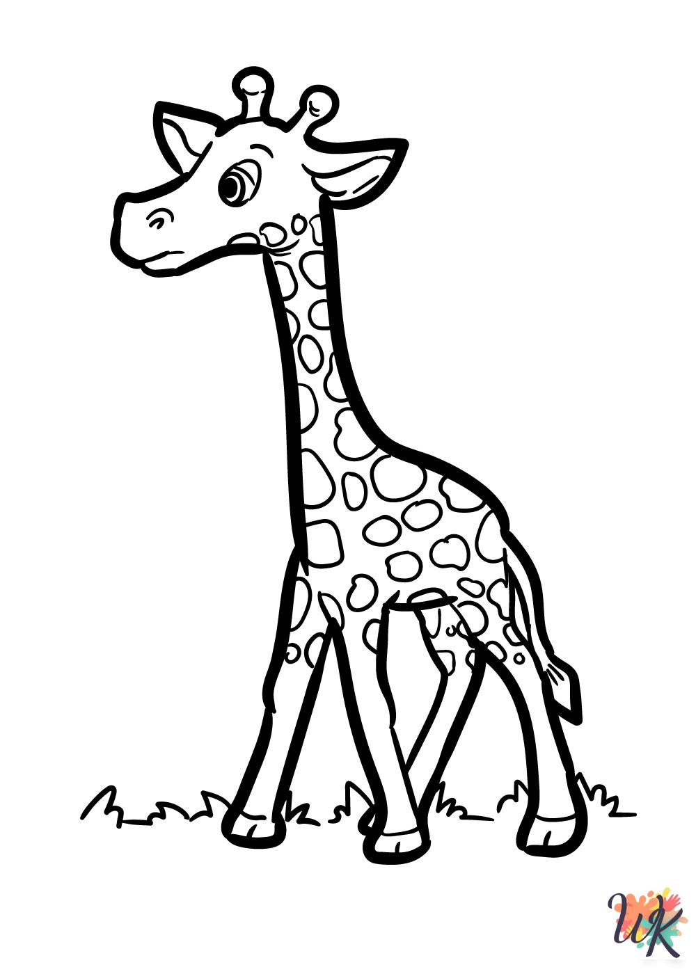 detailed Giraffe coloring pages