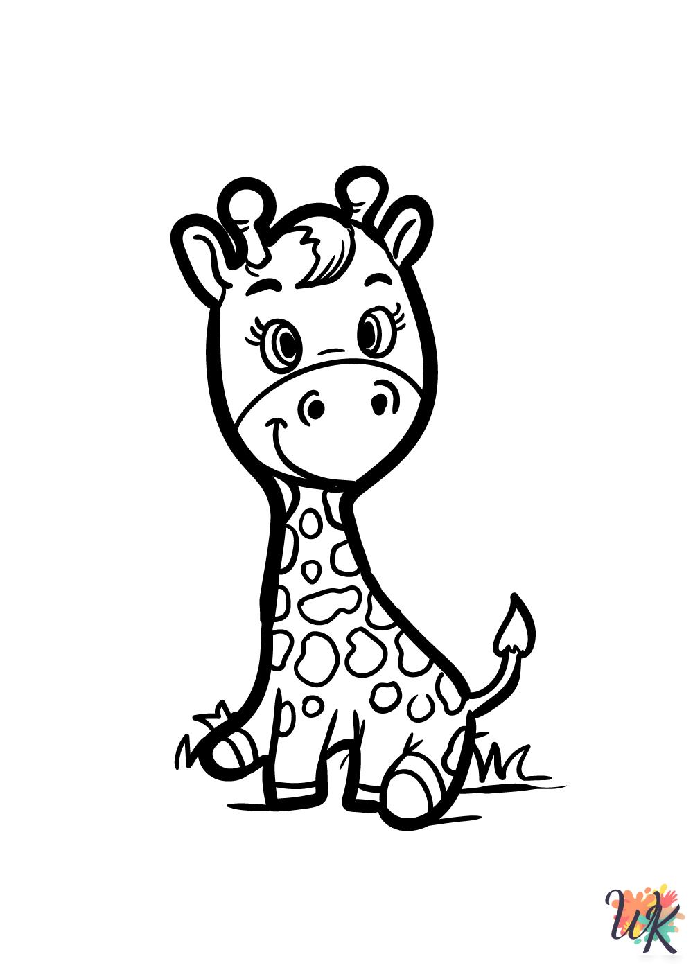 Giraffe ornament coloring pages