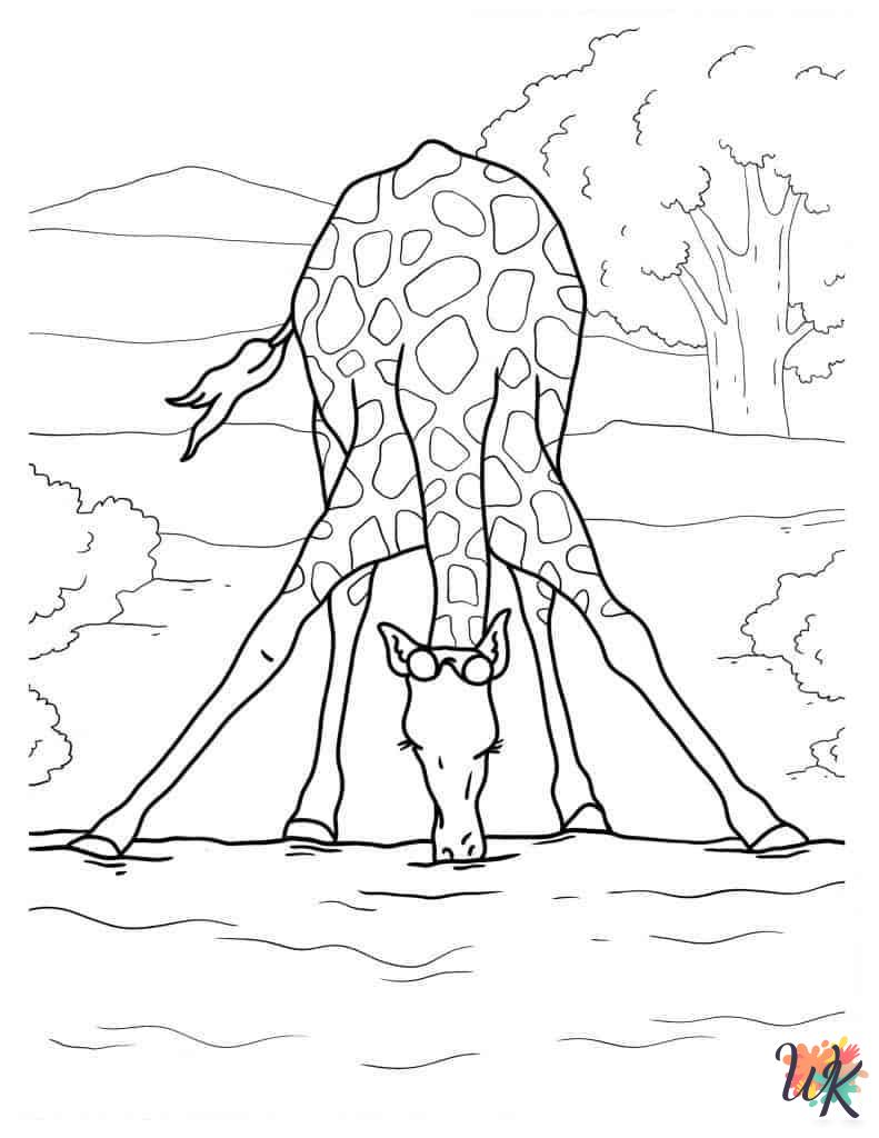 Giraffe coloring pages for adults pdf
