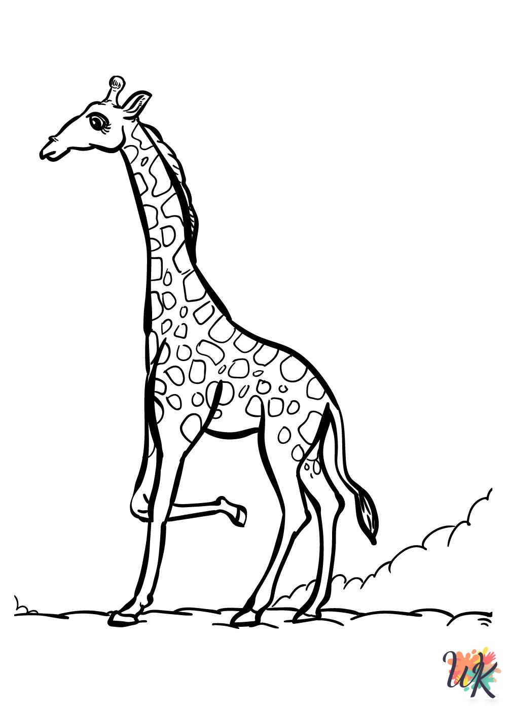 Giraffe coloring pages printable free