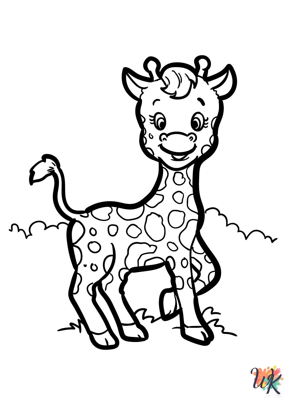 free Giraffe coloring pages for adults