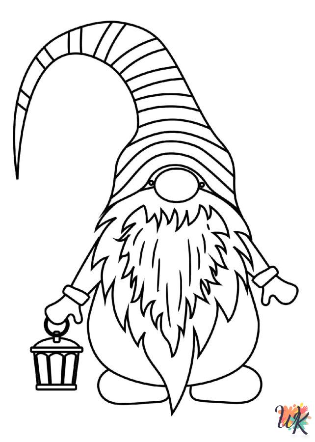 easy cute Gnome coloring pages
