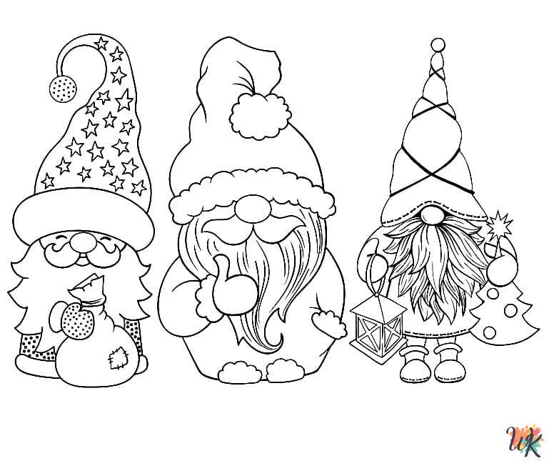 free full size printable Gnome coloring pages for adults pdf