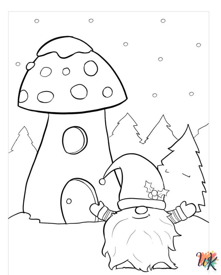 free Gnome tree coloring pages