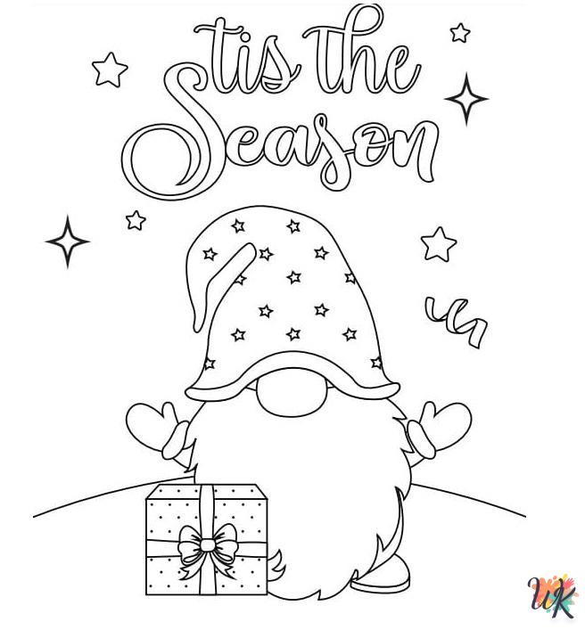 kawaii cute Gnome coloring pages