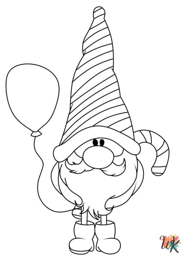 Gnome coloring pages for adults easy