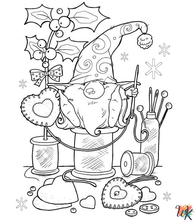 detailed Gnome coloring pages for adults