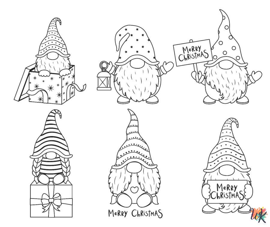 Gnome cards coloring pages