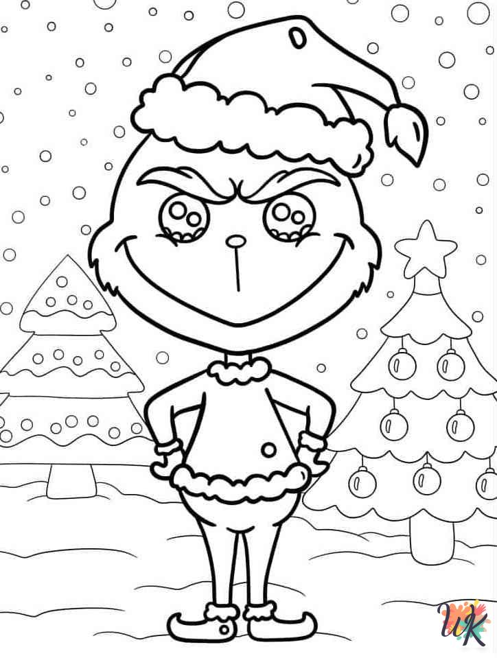 Grinch coloring pages for adults easy