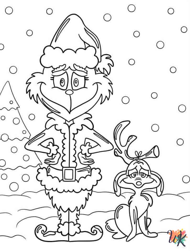 Grinch cards coloring pages