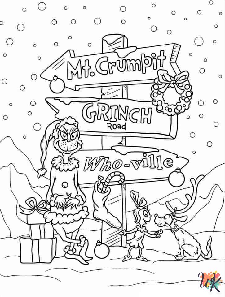 Grinch coloring pages easy