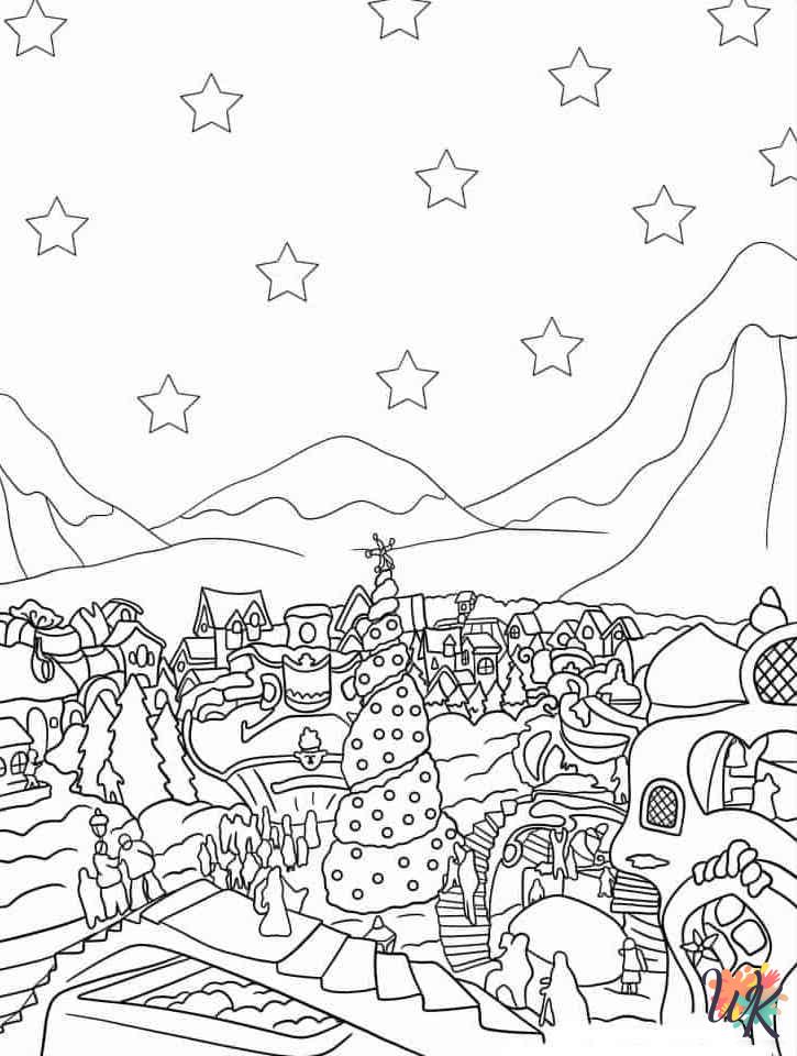 detailed Grinch coloring pages for adults