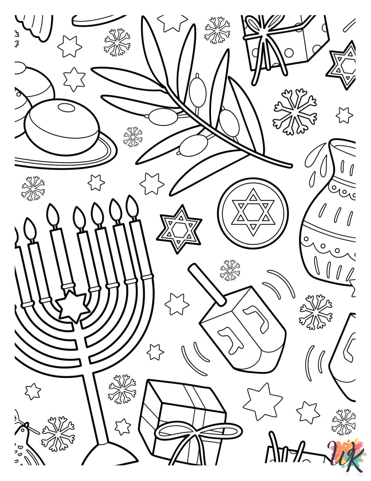 Hanukkah cards coloring pages