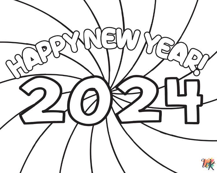 grinch Happy New Year 2024 coloring pages