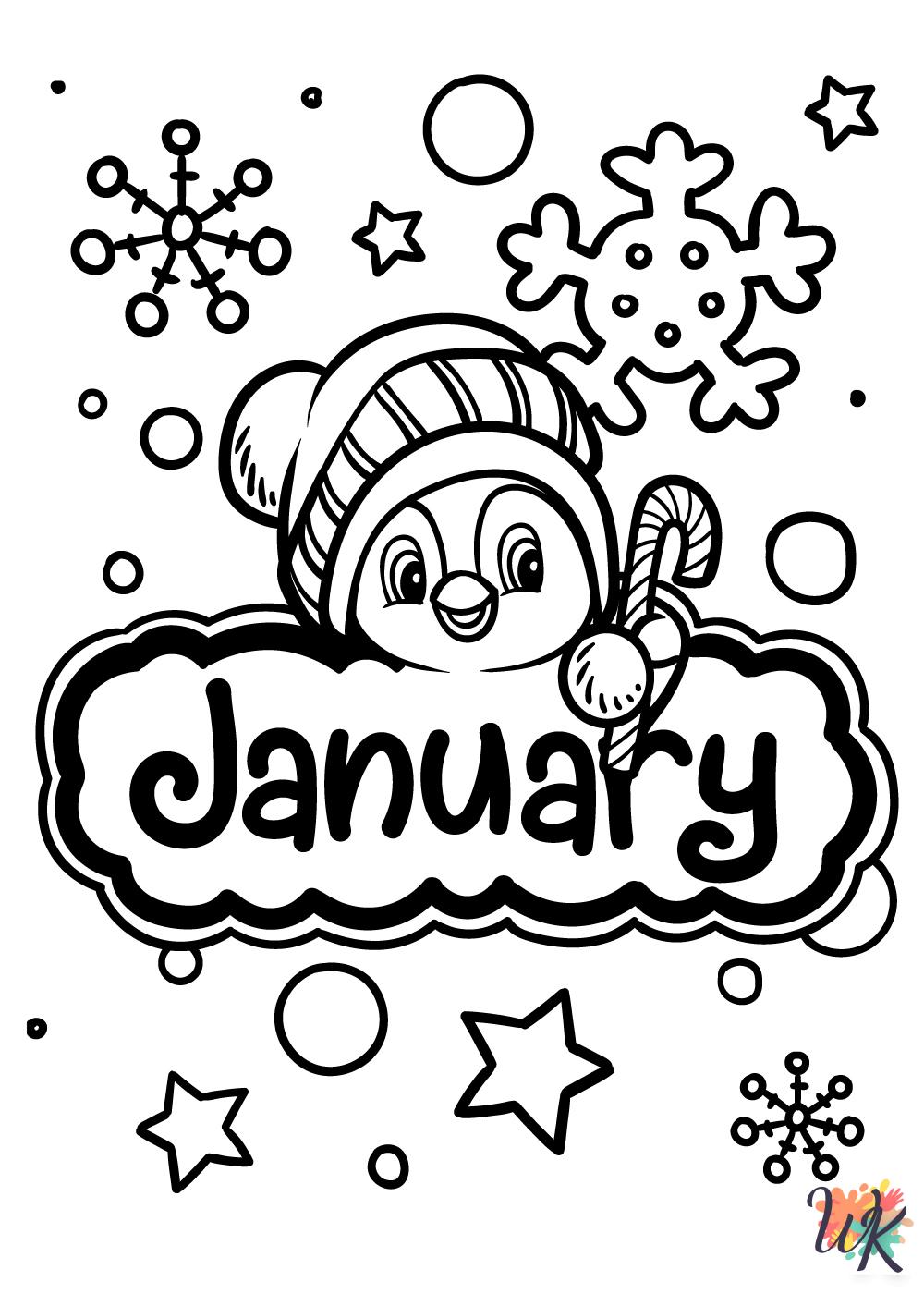 merry January coloring pages