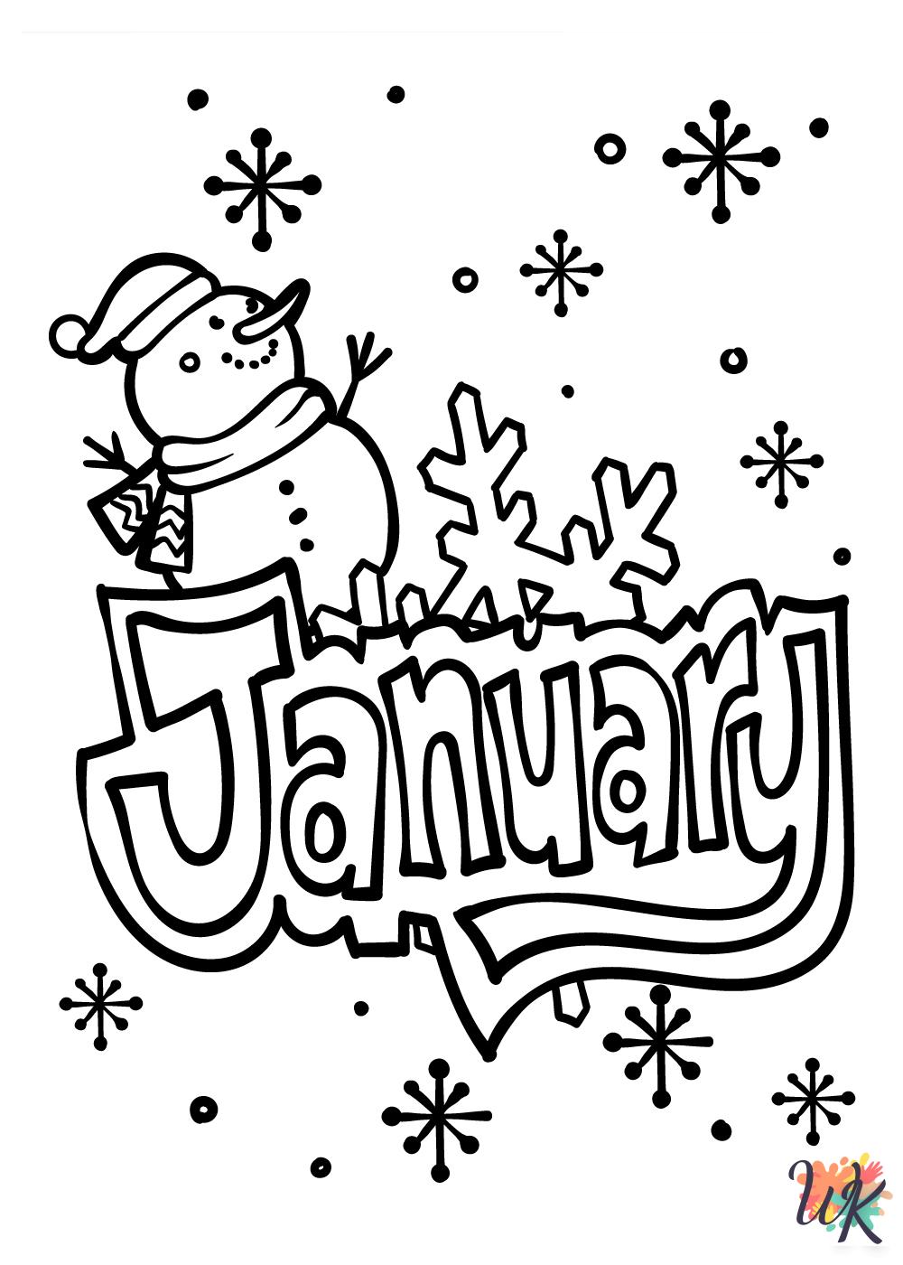 January coloring pages for kids