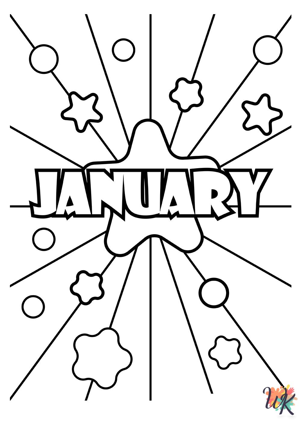 old-fashioned January coloring pages
