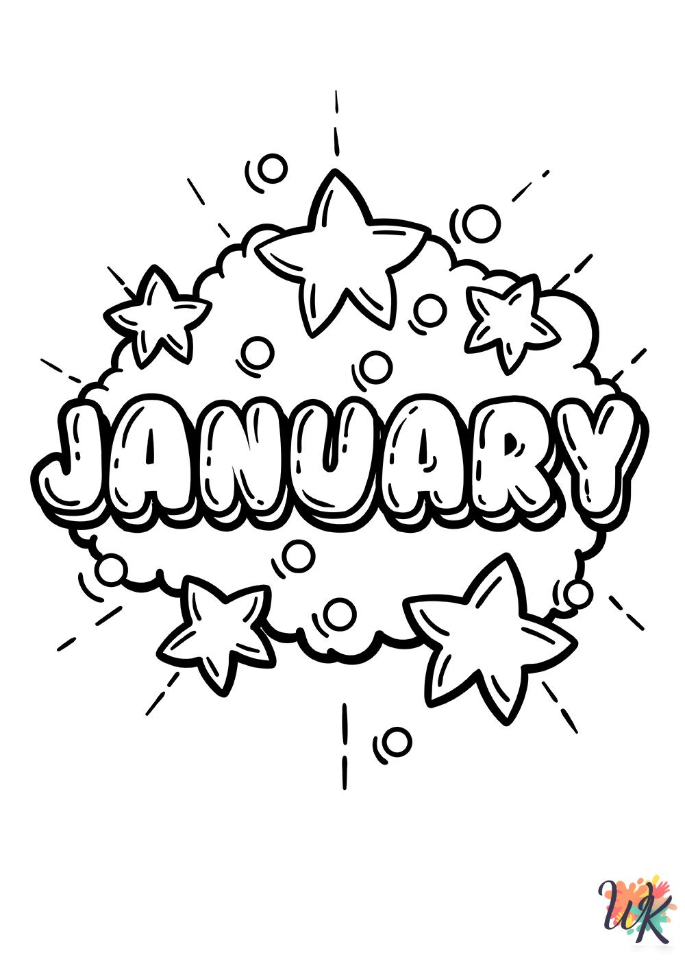 January coloring pages for adults easy
