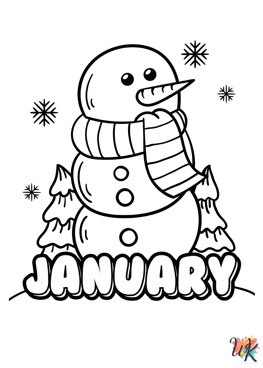 merry January coloring pages