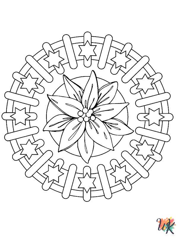 Mandala Christmas coloring pages for adults pdf 1