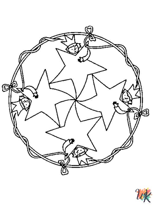 detailed Mandala Christmas coloring pages