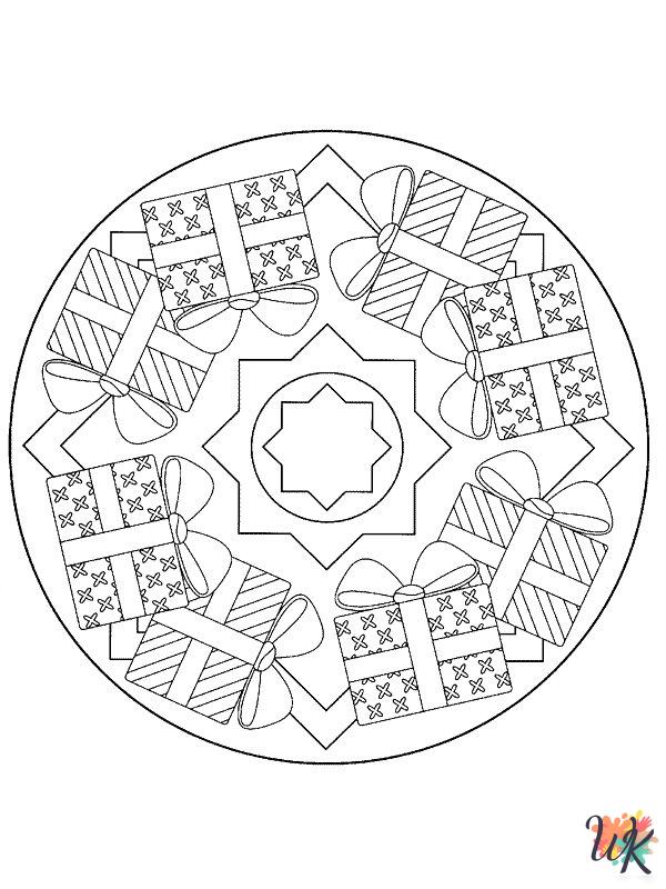 free Mandala Christmas coloring pages for adults