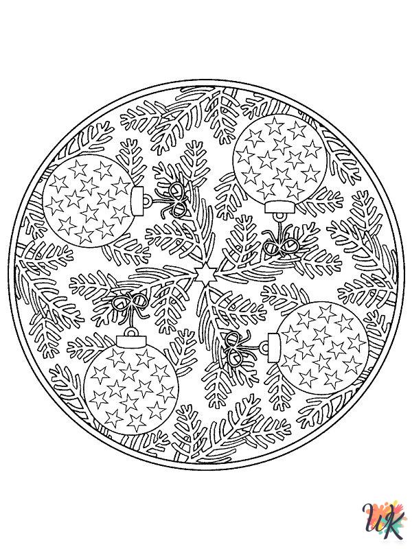 Mandala Christmas coloring pages for adults