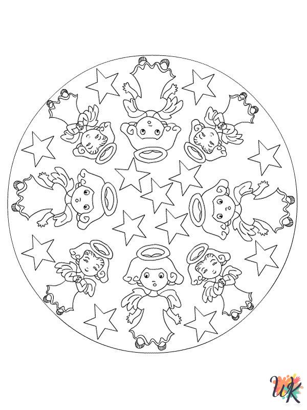 coloring pages for kids Mandala Christmas