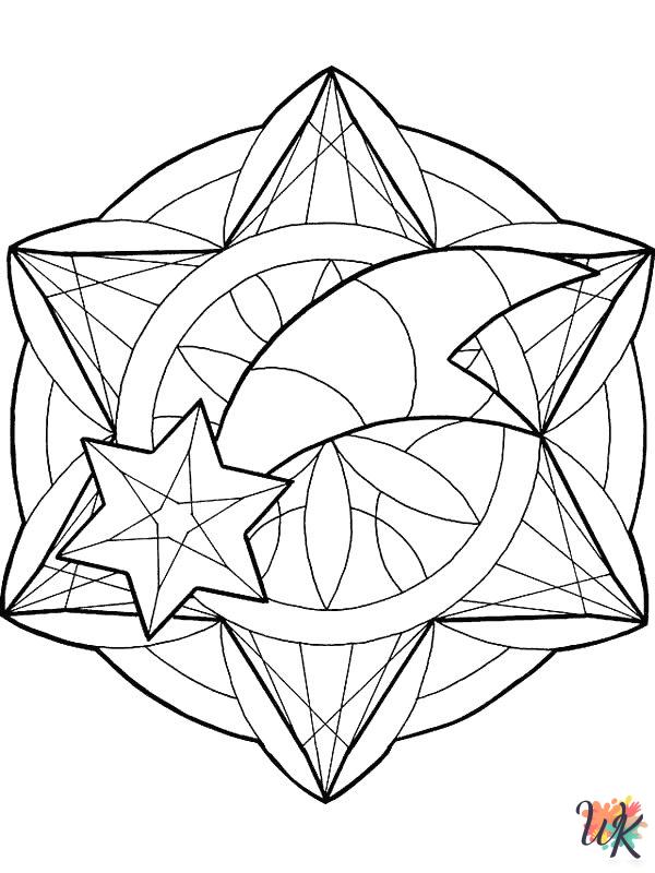 Mandala Christmas coloring pages for adults easy