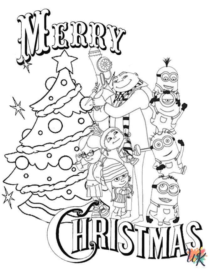 cute coloring pages Minion Christmas