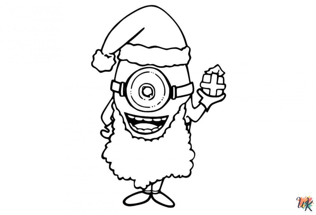 preschool Minion Christmas coloring pages