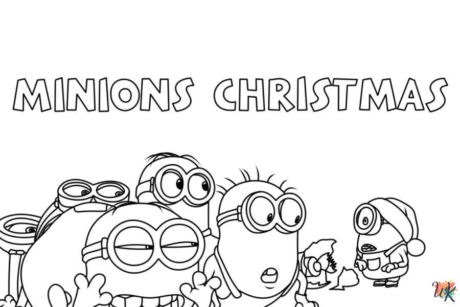 Minion Christmas free coloring pages