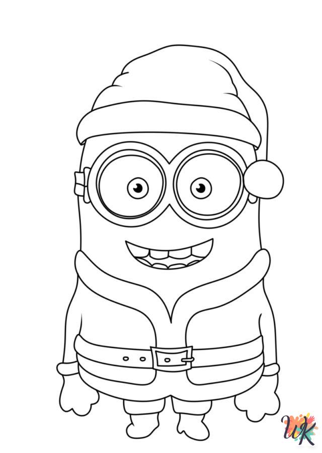 cute Minion Christmas coloring pages