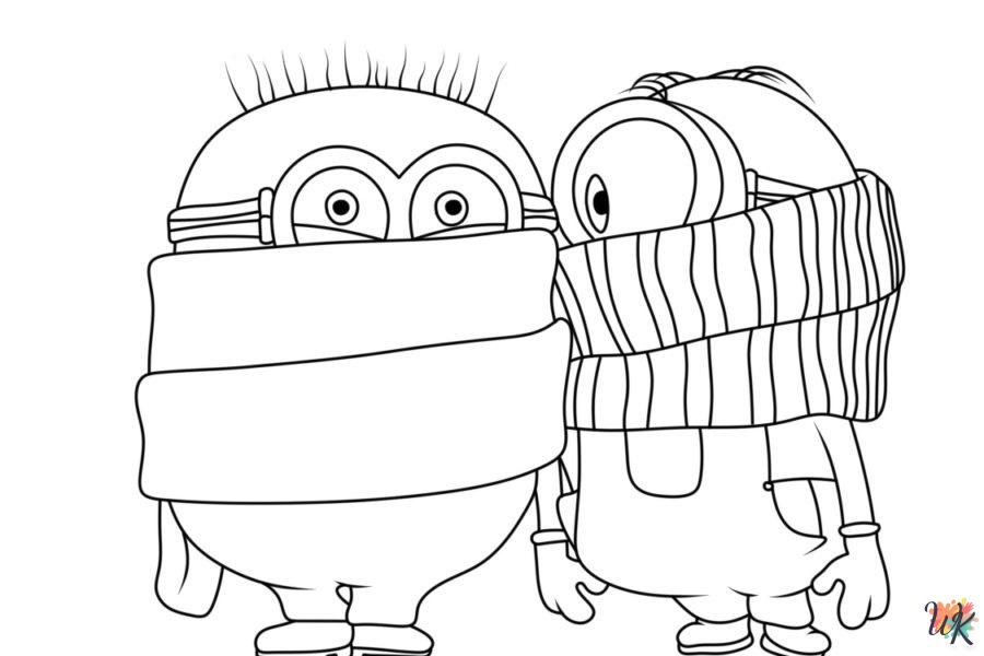 Minion Christmas printable coloring pages